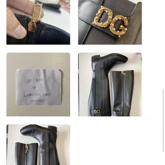 AUTHENTIC DOLCE & GABBANA Stivali Amore DG Logo Knee High Boots Size 37 US 6.5 - Picture 15 of 15